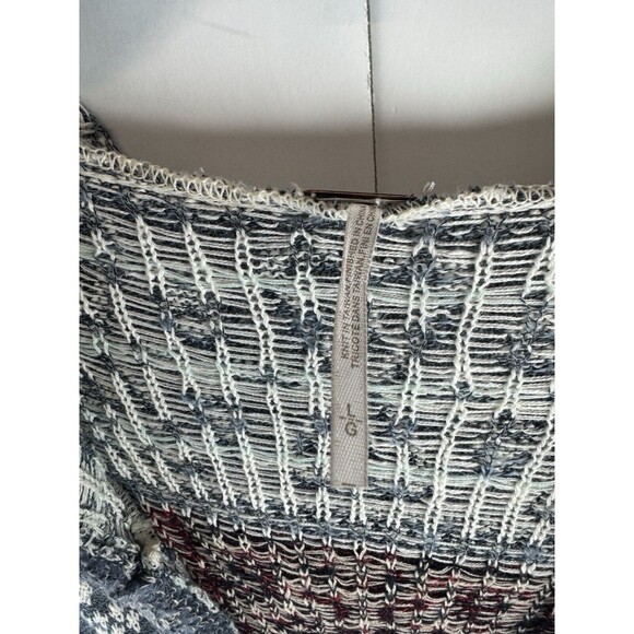 Free People Blue and Cream Patterned Cardigan - Picture 6 of 10